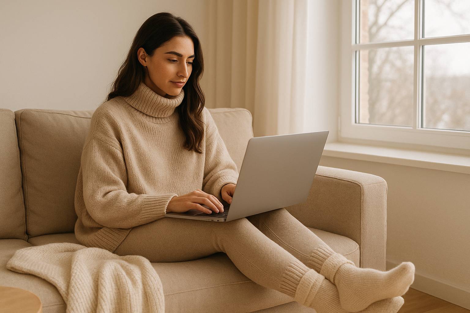 Outfits cómodos pero estilosos para trabajar desde casa en invierno